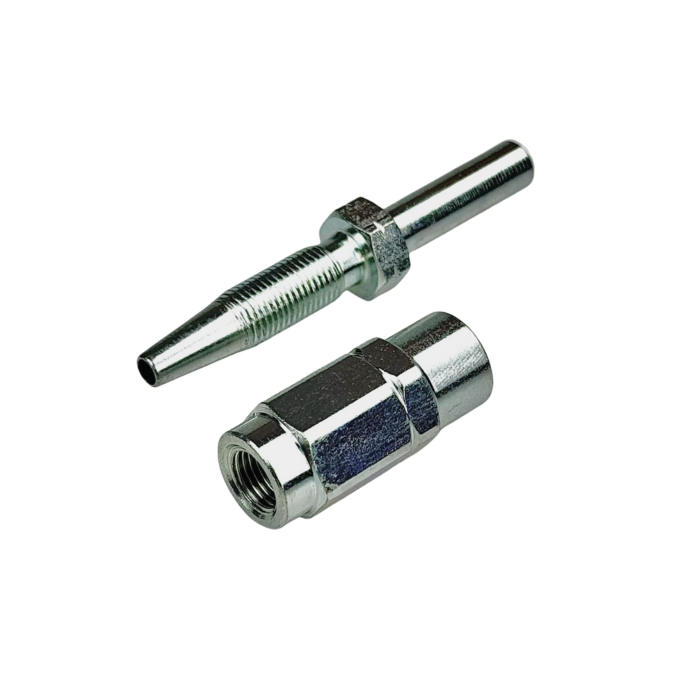 Hose stud straight with and without claw groove