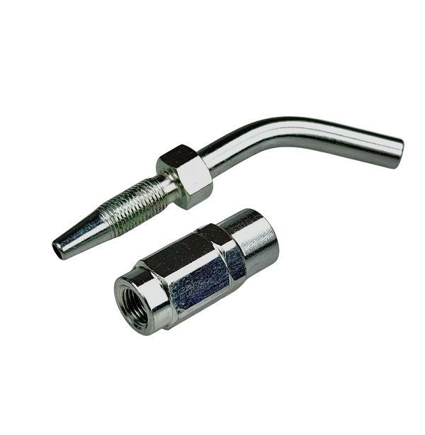 Hose stud with and without claw groove 45°